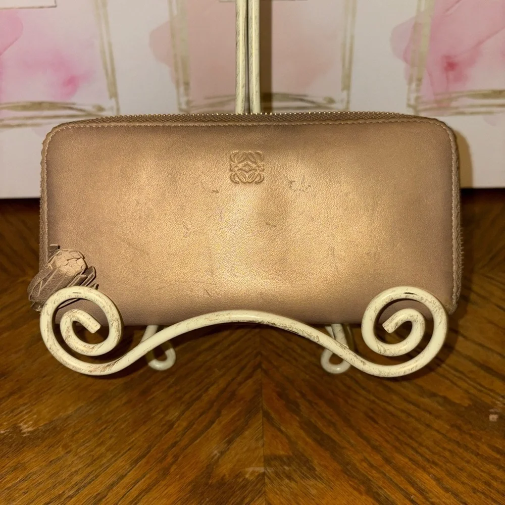 Loewe Gold Leather Wallet